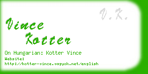 vince kotter business card